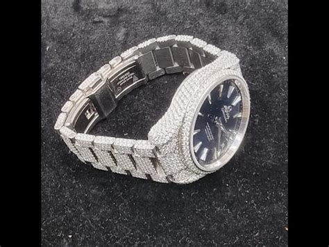 iced out omega watch|iced out diamond watch.